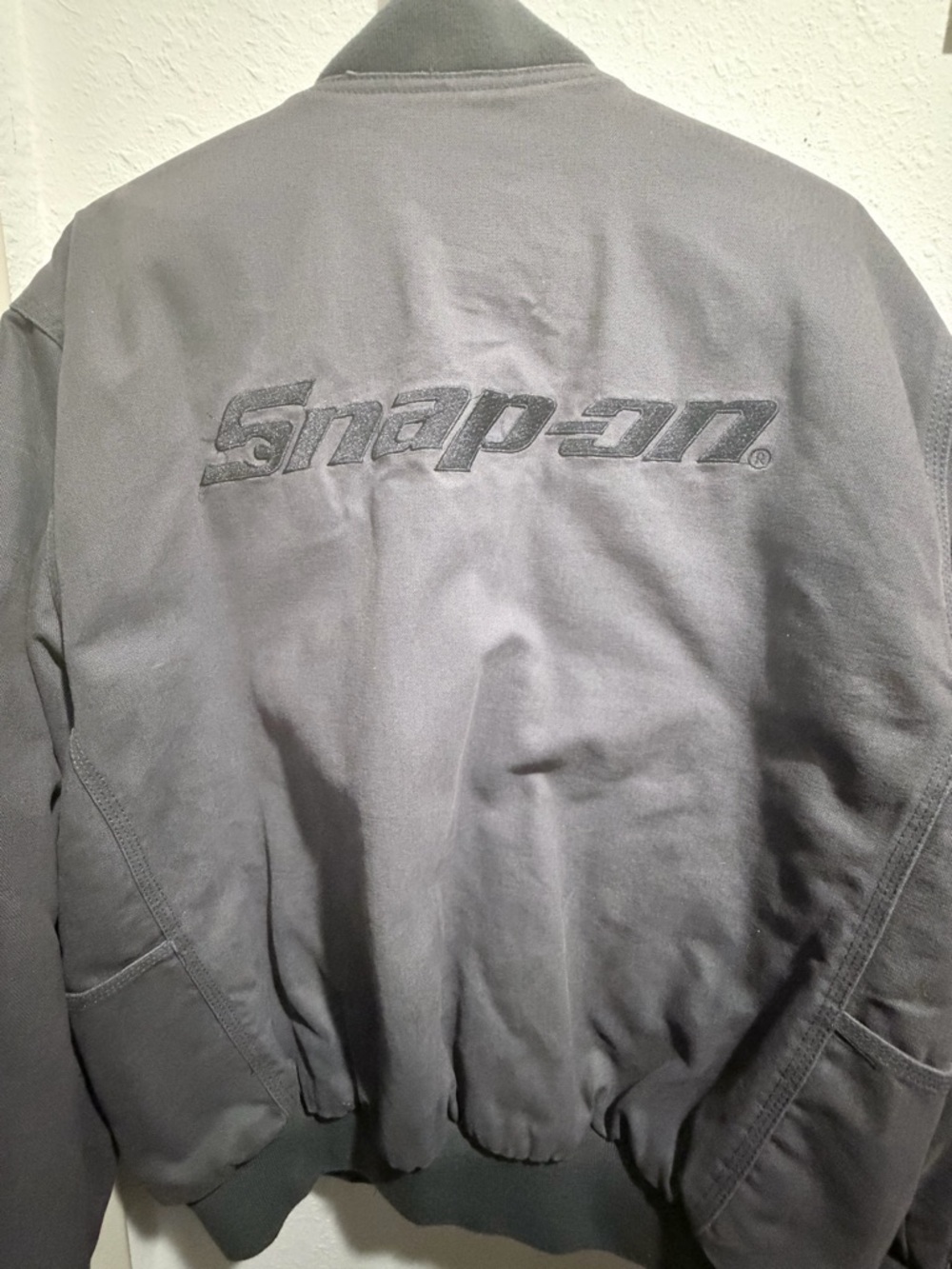 Snap Gray Bomber-Style Work Jacket - Picture 3 of 6